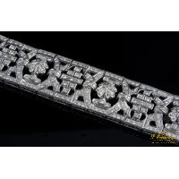 Pulsera ancha oro blanco y diamantes