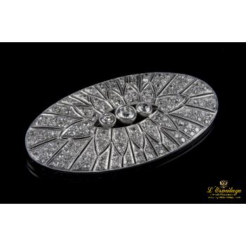 BROCHES / ALFILERES<BR>BROCHE-ALFILER ART DÉCO ORO BLANCO Y D... · ref.: (AMXM)