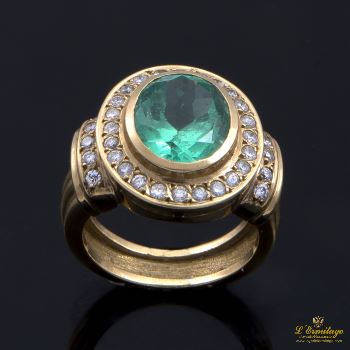 ANILLOS / SORTIJAS<BR>SORTIJA EN ORO AMARILLO CON ESMERALDA.... · ref.: (NAEI)