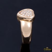 Anillo corazón oro amarillo y diamantes. Talla 56.