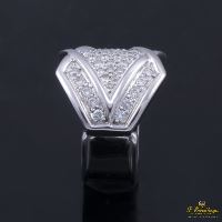 Sortija oro blanco con pavé de diamantes