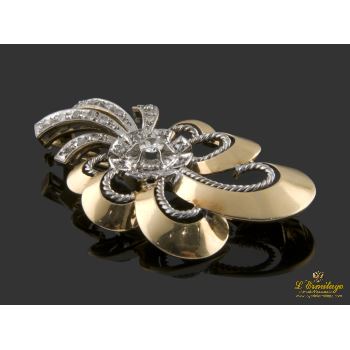 BROCHES / ALFILERES<BR>BROCHE EN ORO AMARILLO Y ORO BLANCO CO... · ref.: NEM