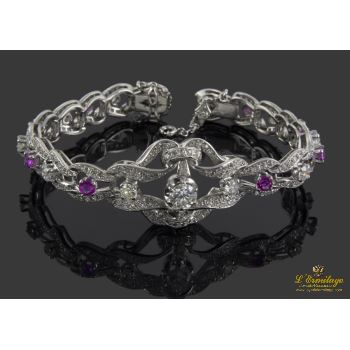 PULSERAS<BR>PULSERA REALIZADA EN ORO BLANCO CON DI... · ref.: NAMX