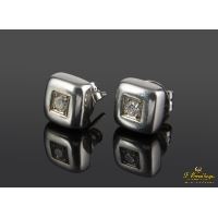 PENDIENTES<BR>PENDIENTES EN ORO BLANCO CON BRILLANTE...