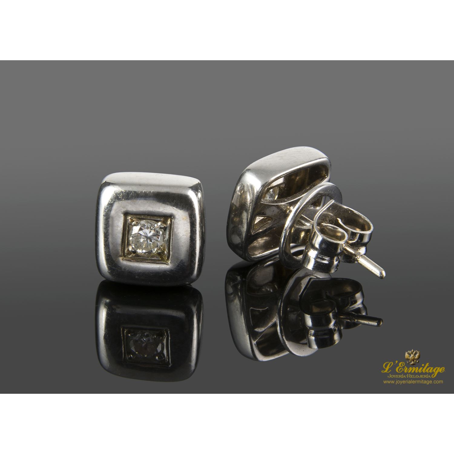 Pendientes en oro blanco con brillantes