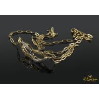 Collar realizado en oro amarillo y oro blanco y colgante con brillantes