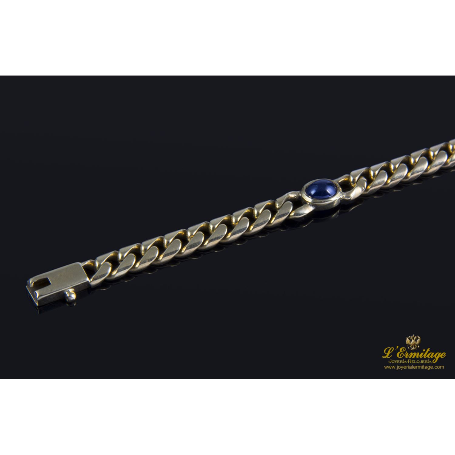 Pulsera en oro amarillo con rubí y zafiros