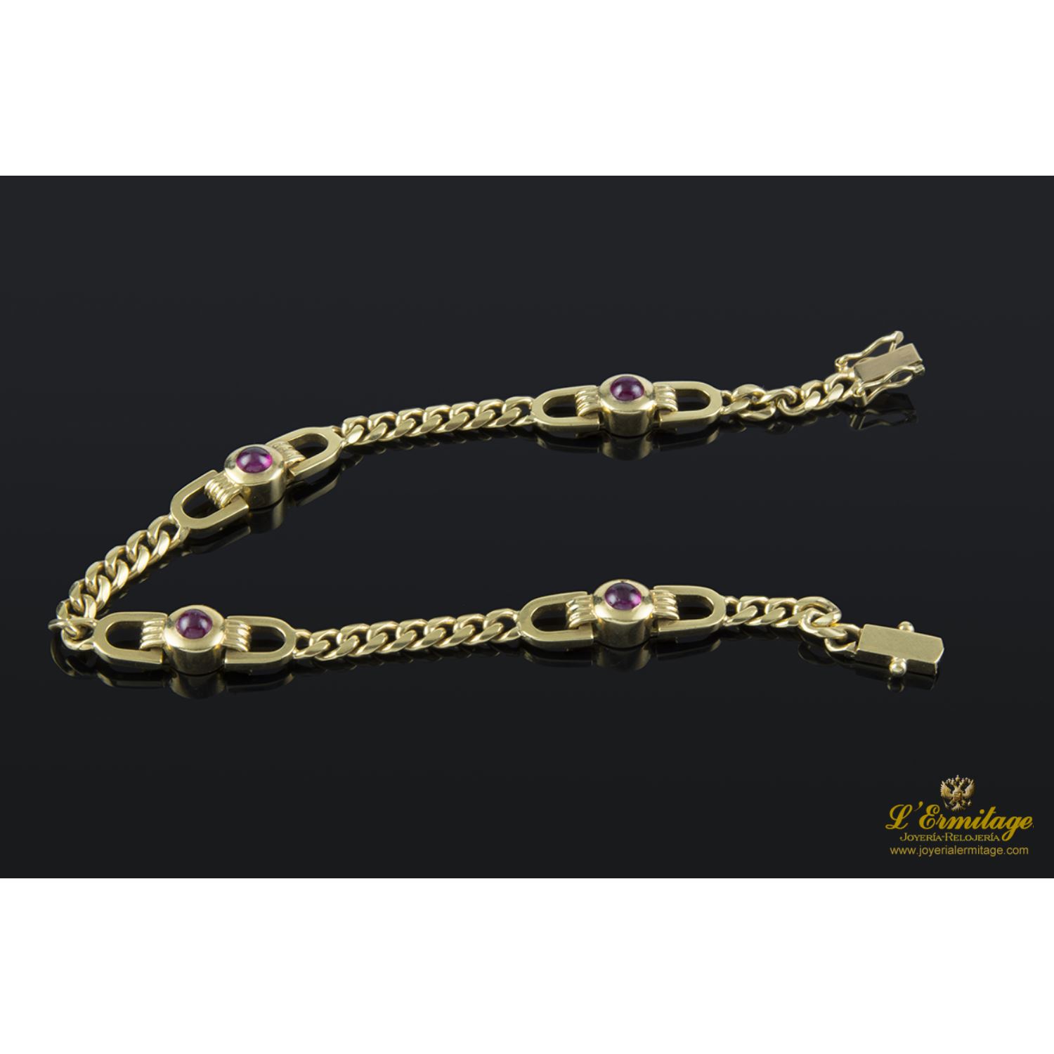 Pulsera oro amarillo y rubíes