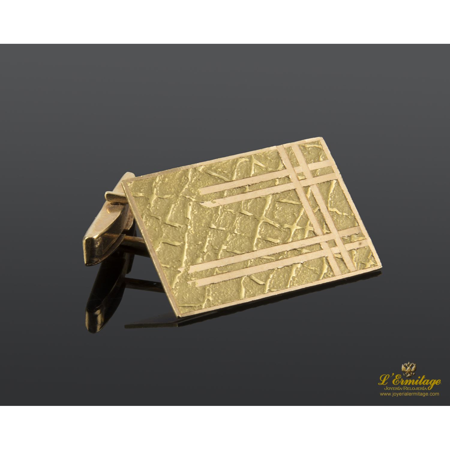 Gemelos oro amarilo lapidados 