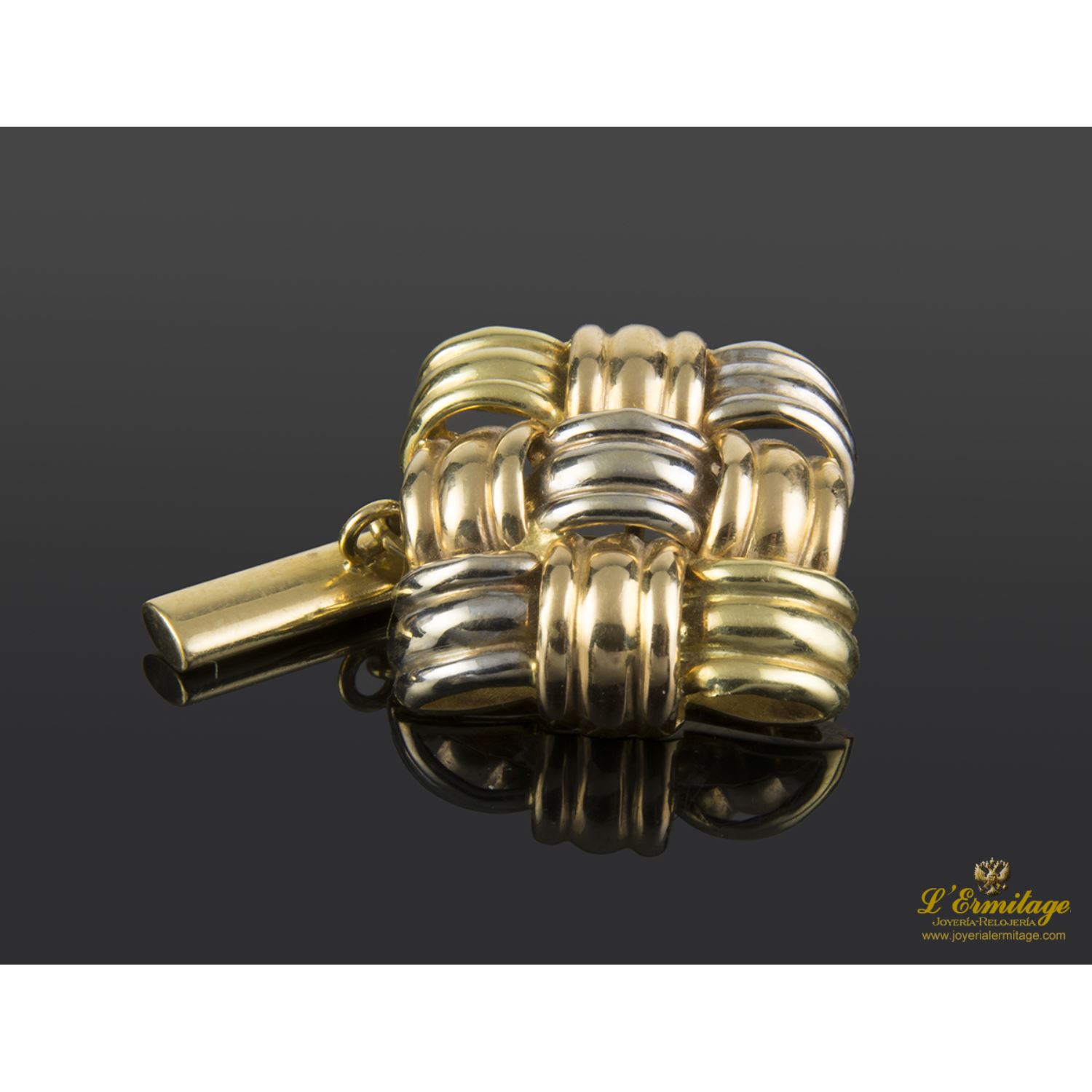 Gemelos oro amarillo cuadrados 