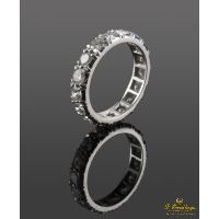 Sortija alianza catalana oro blanco y diamantes. Talla nº 7.