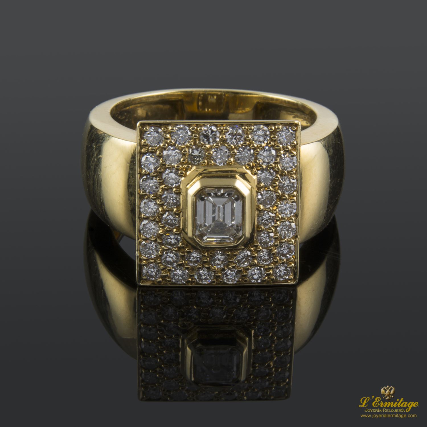 Sortija oro amarillo y diamantes