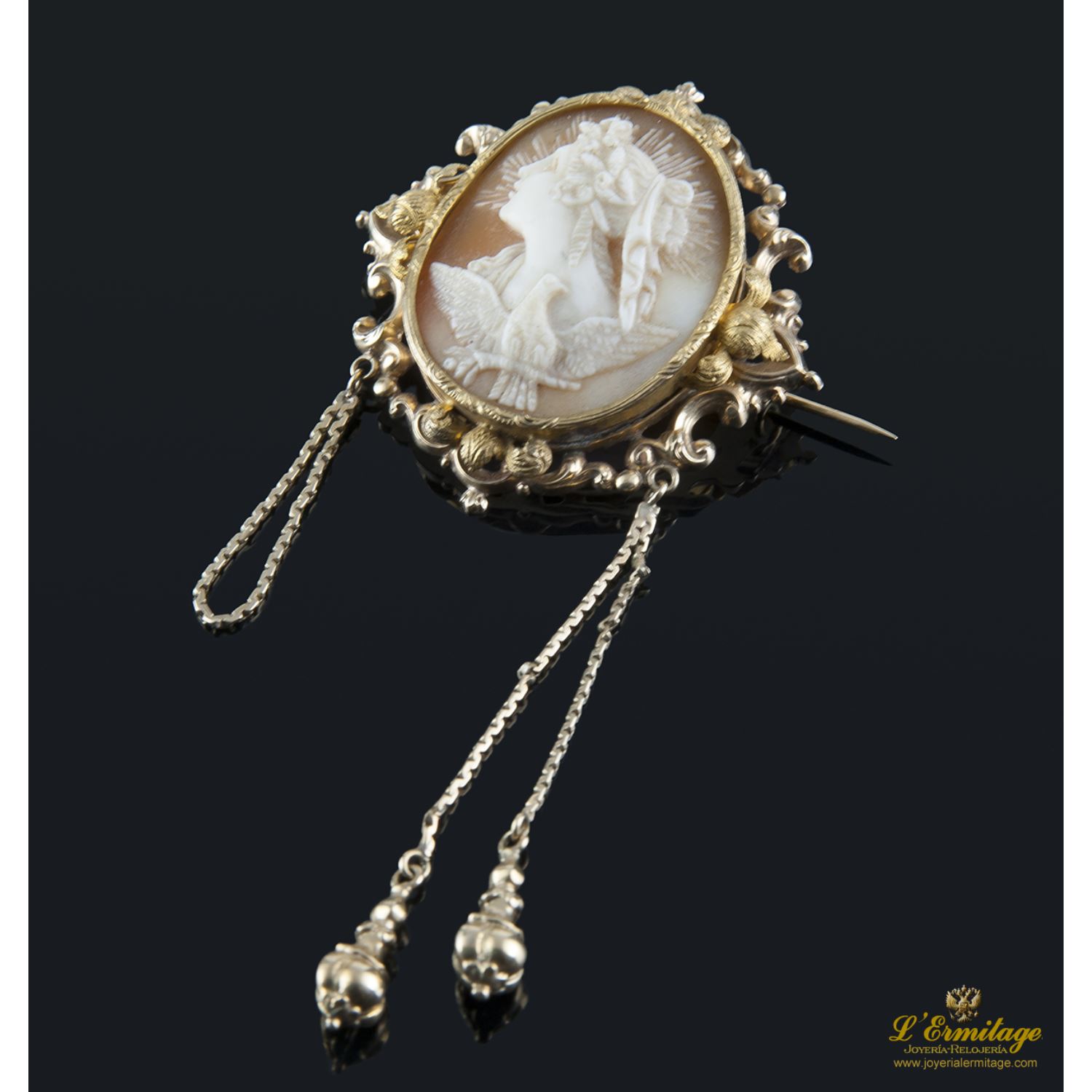 Broche oro amarillo antiguo