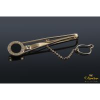 BROCHES / ALFILERES<BR>PISACORBATAS ORO AMARILLO Y CERAMICA