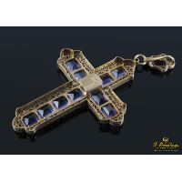 Cruz calada de obispo con amatistas y diamantes