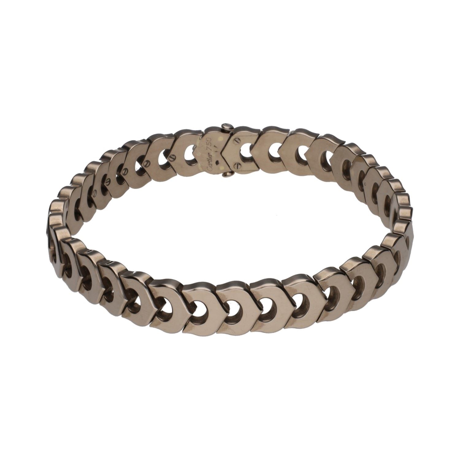 Pulsera oro blanco eslabón cartier