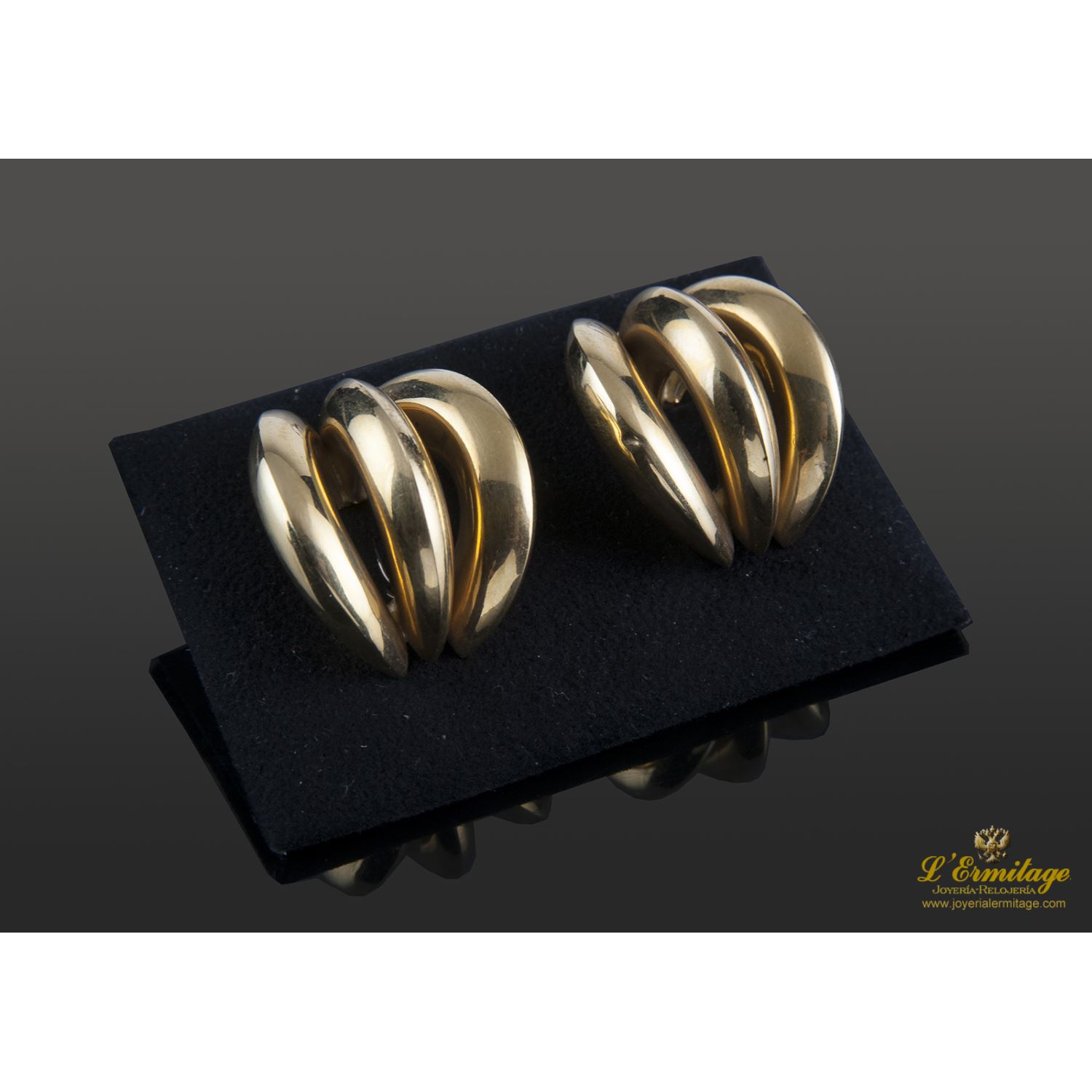 Pendientes tres aros oro amarillo