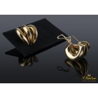 Pendientes tres aros oro amarillo