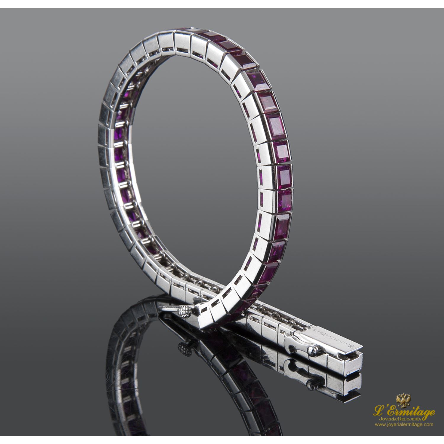 Pulsera boucheron oro blanco y rubíes