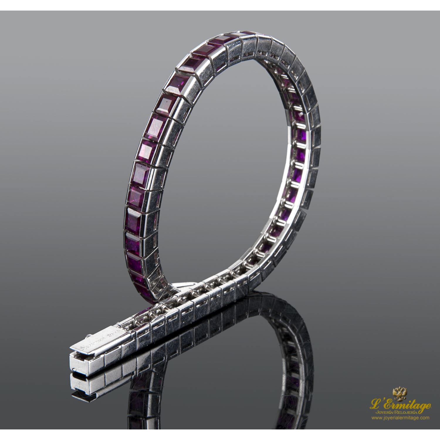 Pulsera boucheron oro blanco y rubíes