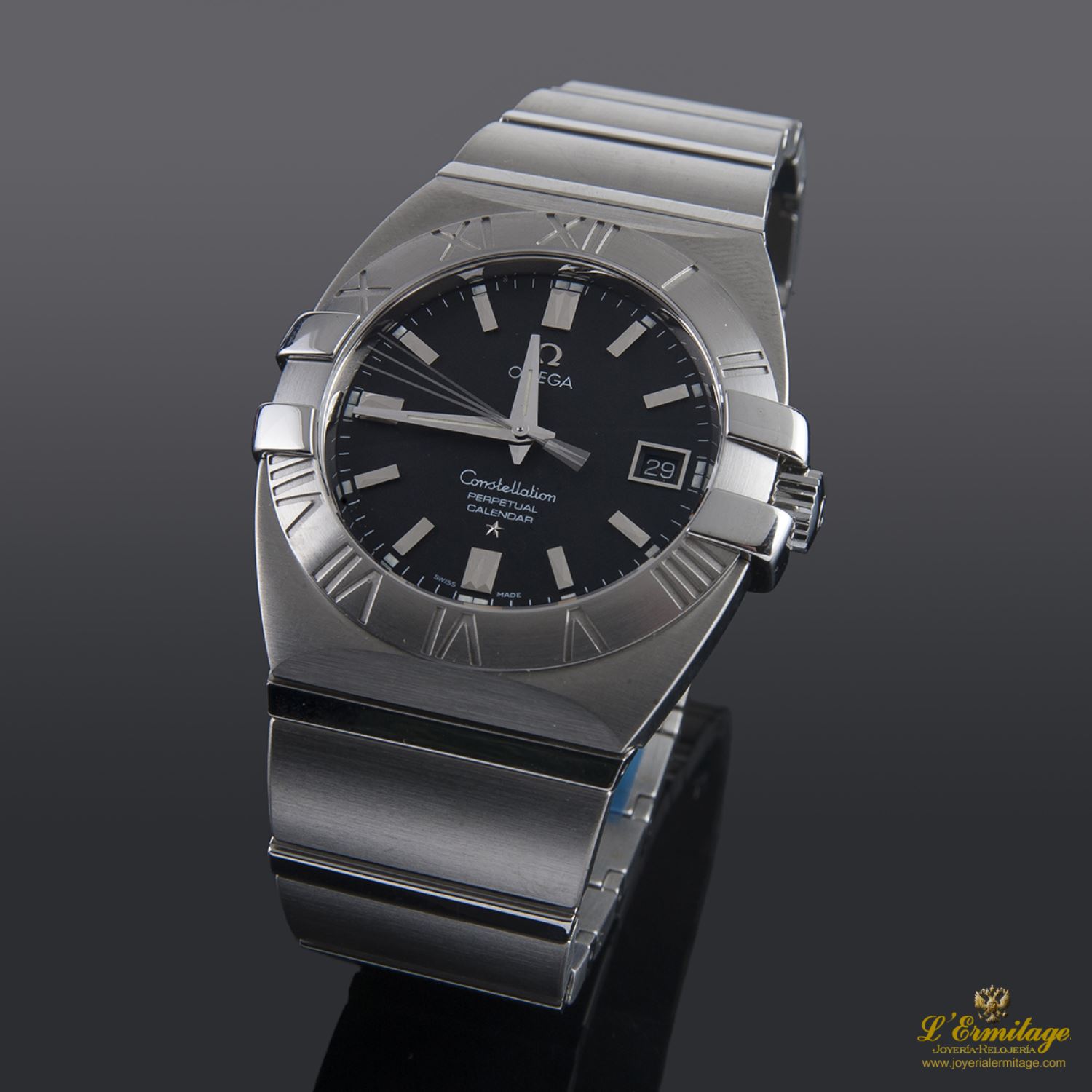 Constellation calendario perpetuo acero cuarzo caballero 38mm  