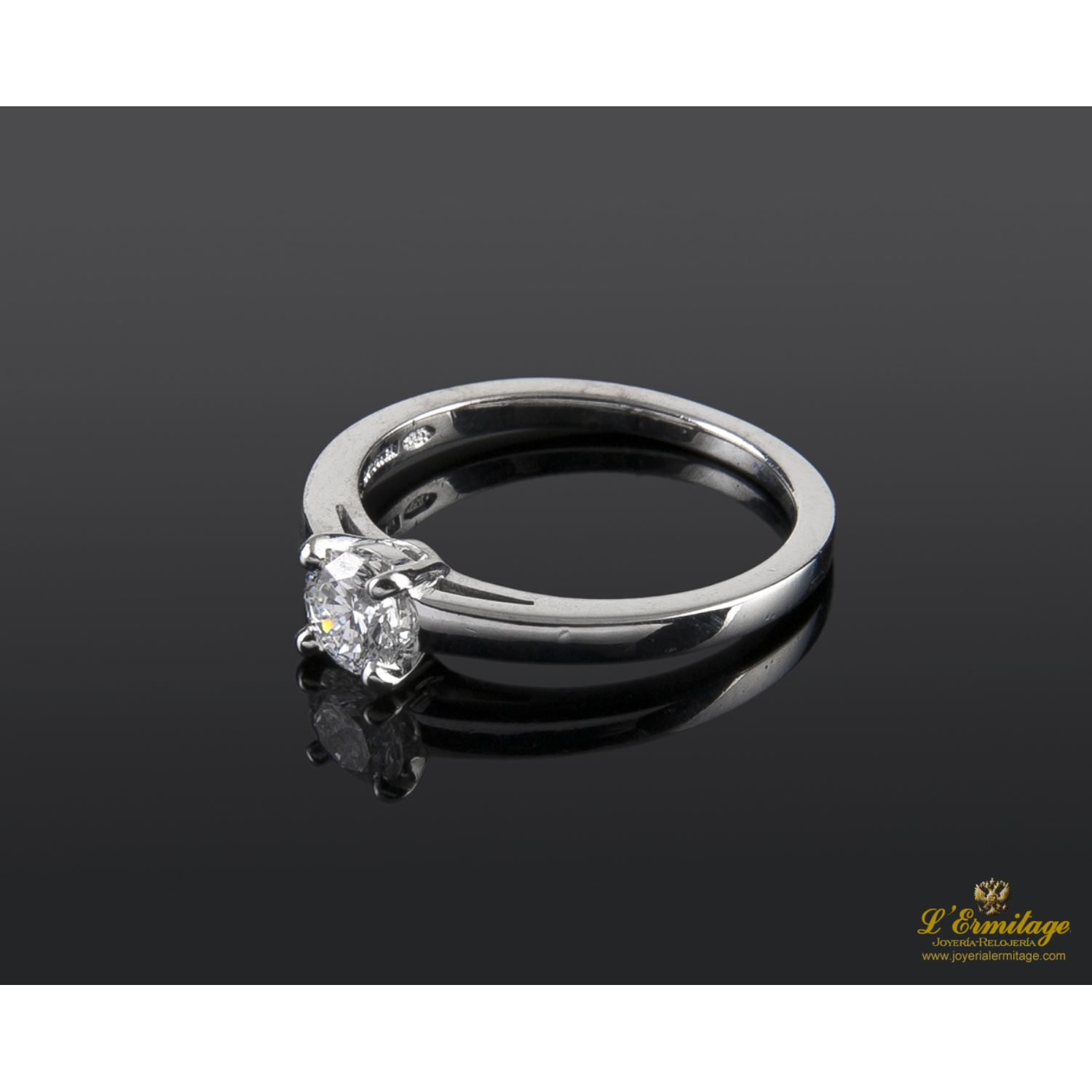 Sortija solitario bulgari oro blanco