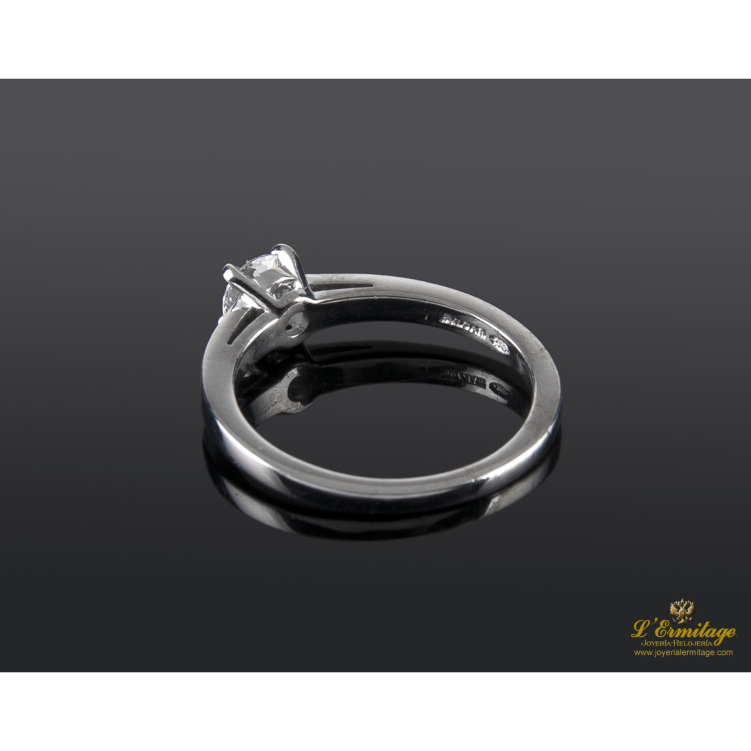 Sortija solitario bulgari oro blanco