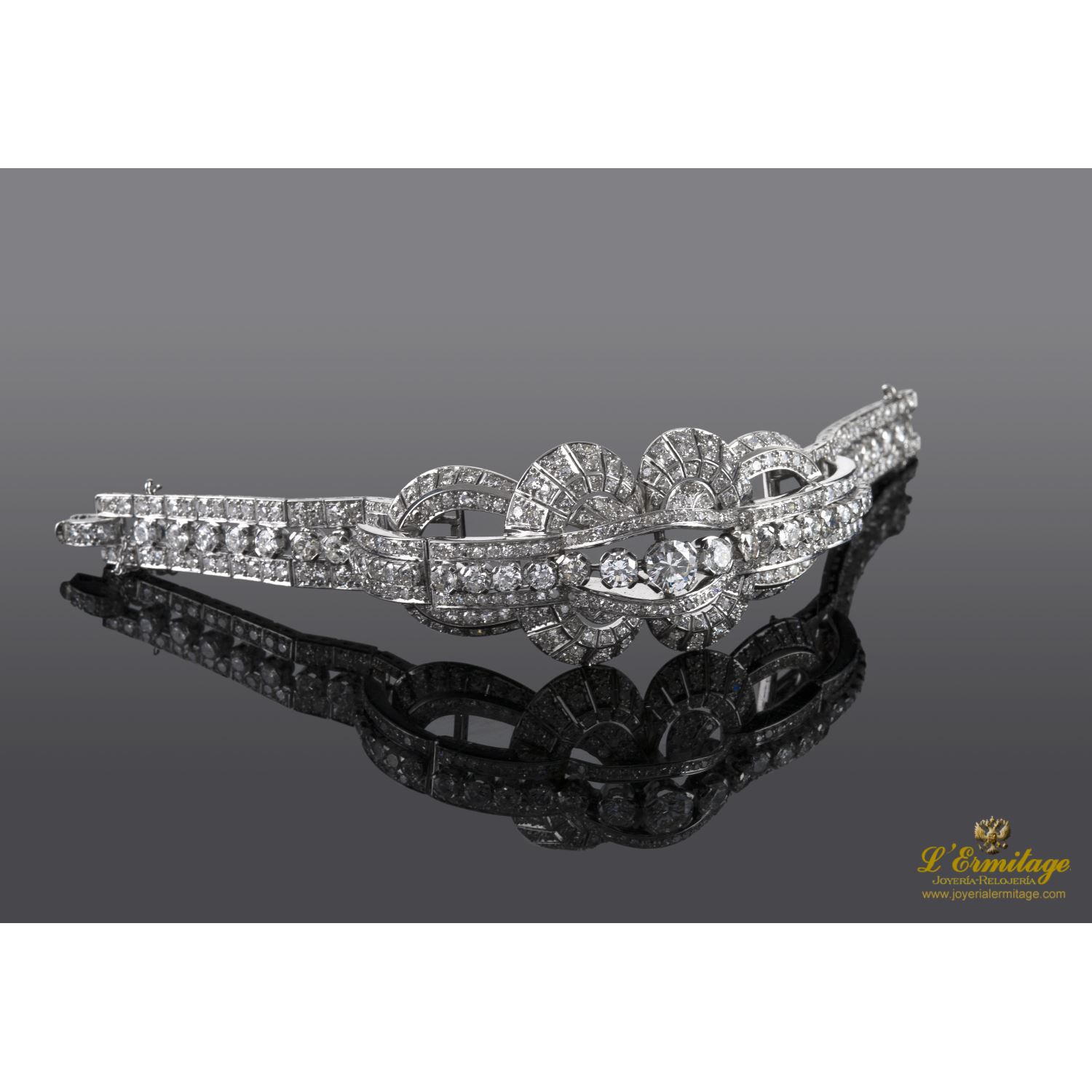 Pulsera oro blanco con diamantes