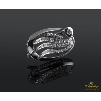 BROCHES / ALFILERES<BR>BROCHE-ALFILER ORO BLANCO Y DIAMANTES. · ref.: (OAM)