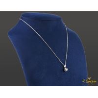 Gargantilla solitario oro blanco.  44Cm largo.