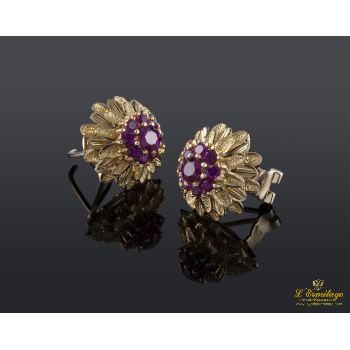PENDIENTES<BR>PENDIENTES EN ORO AMARILLO Y RUBÍES. · ref.: NXA