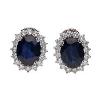 PENDIENTES<BR>PENDIENTES EN ORO BLANCO CON ZAFIROS Y...