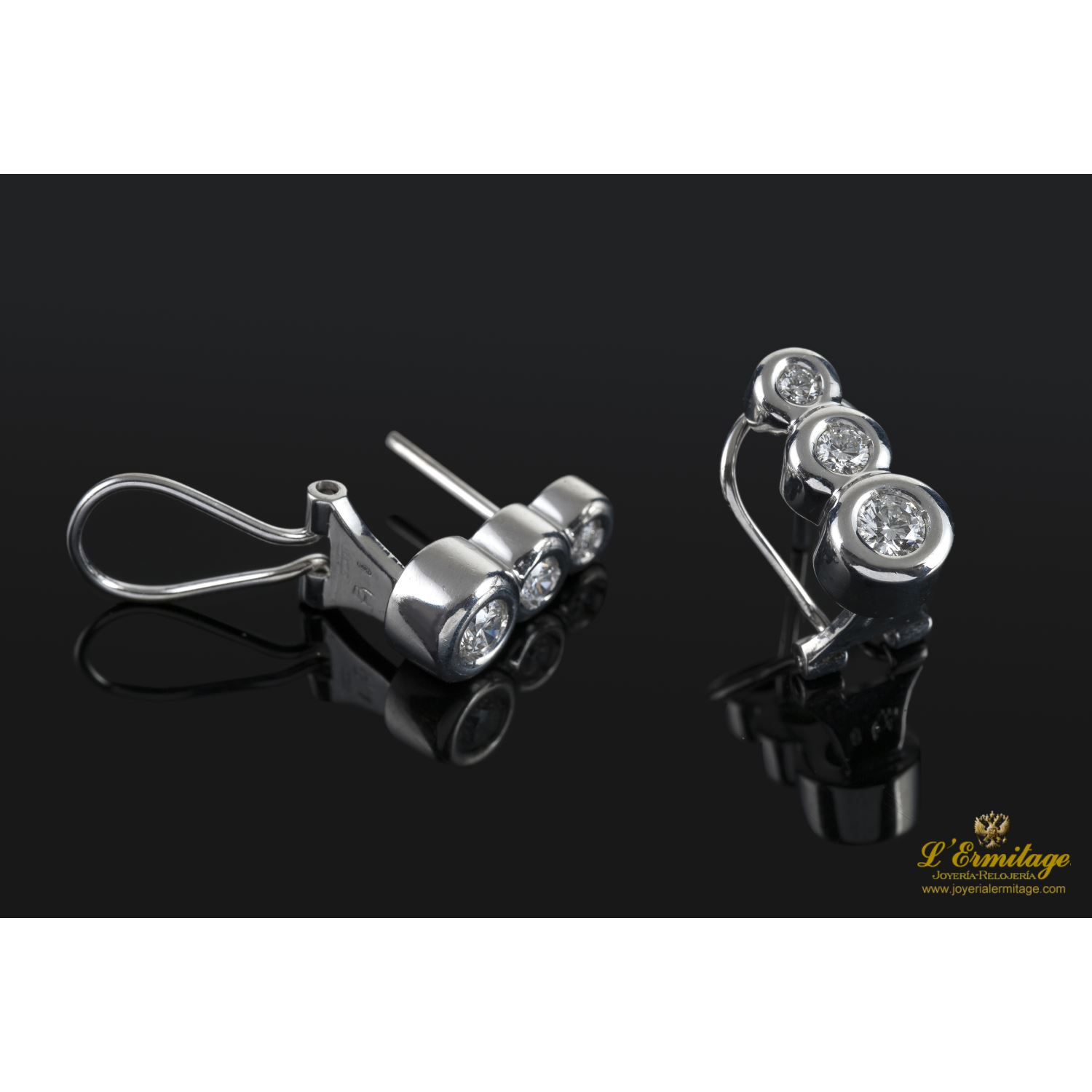 Pendientes oro blanco y diamantes