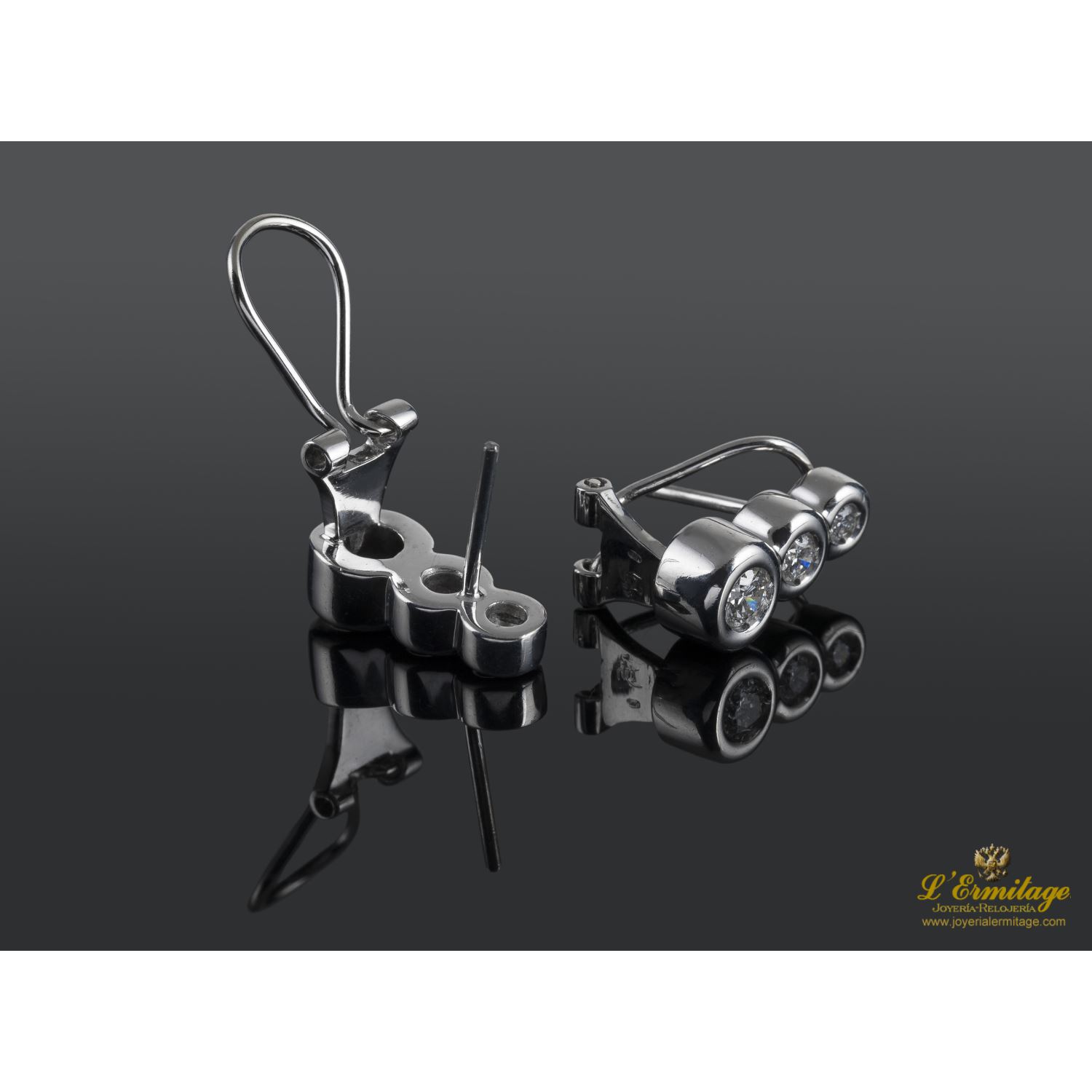 Pendientes oro blanco y diamantes