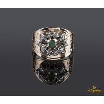 ANILLOS / SORTIJAS<BR>SORTIJA ANTIGUA ORO AMARILLO ESMERALDA... · ref.: (AXC)
