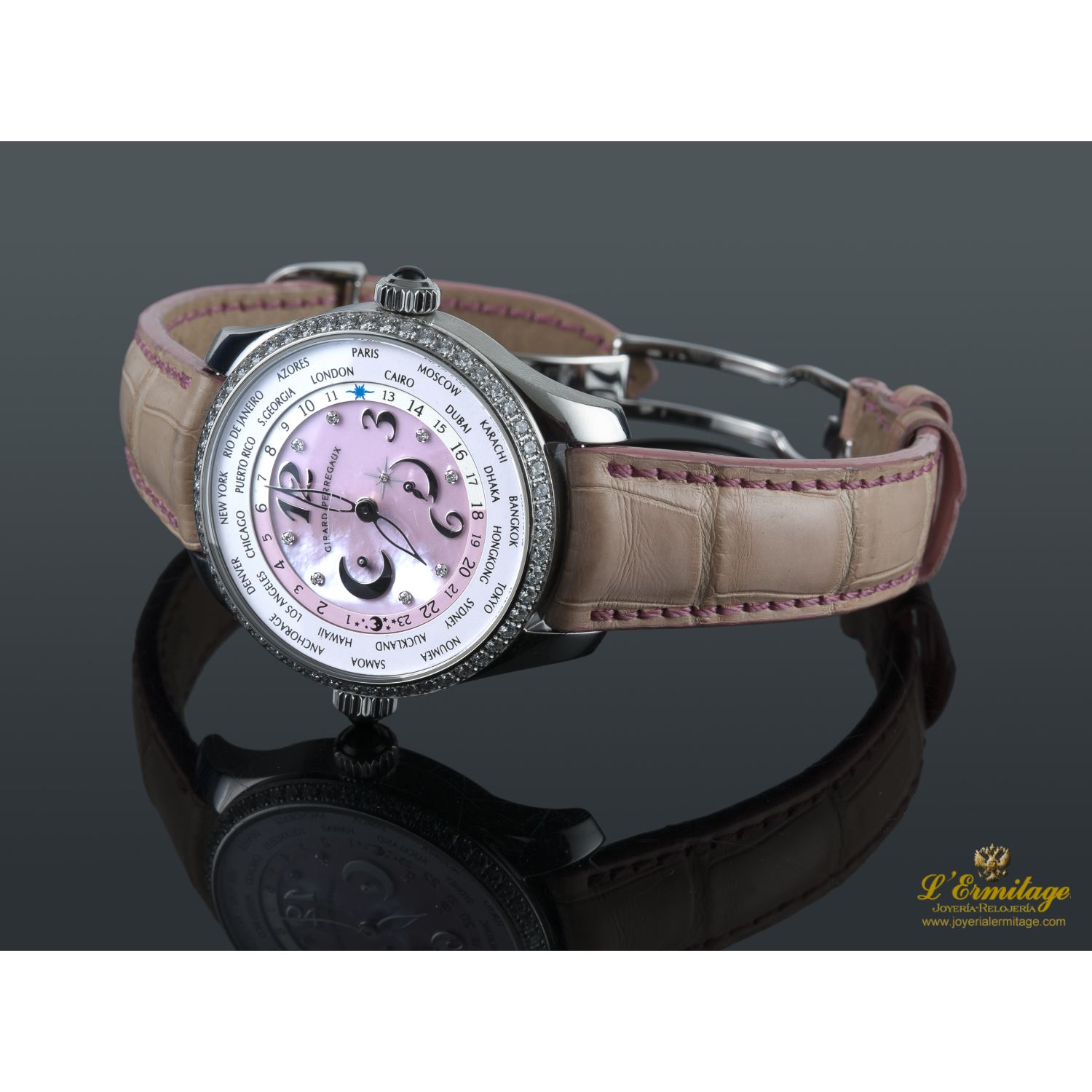 World time acero y diamantes automatico señora 