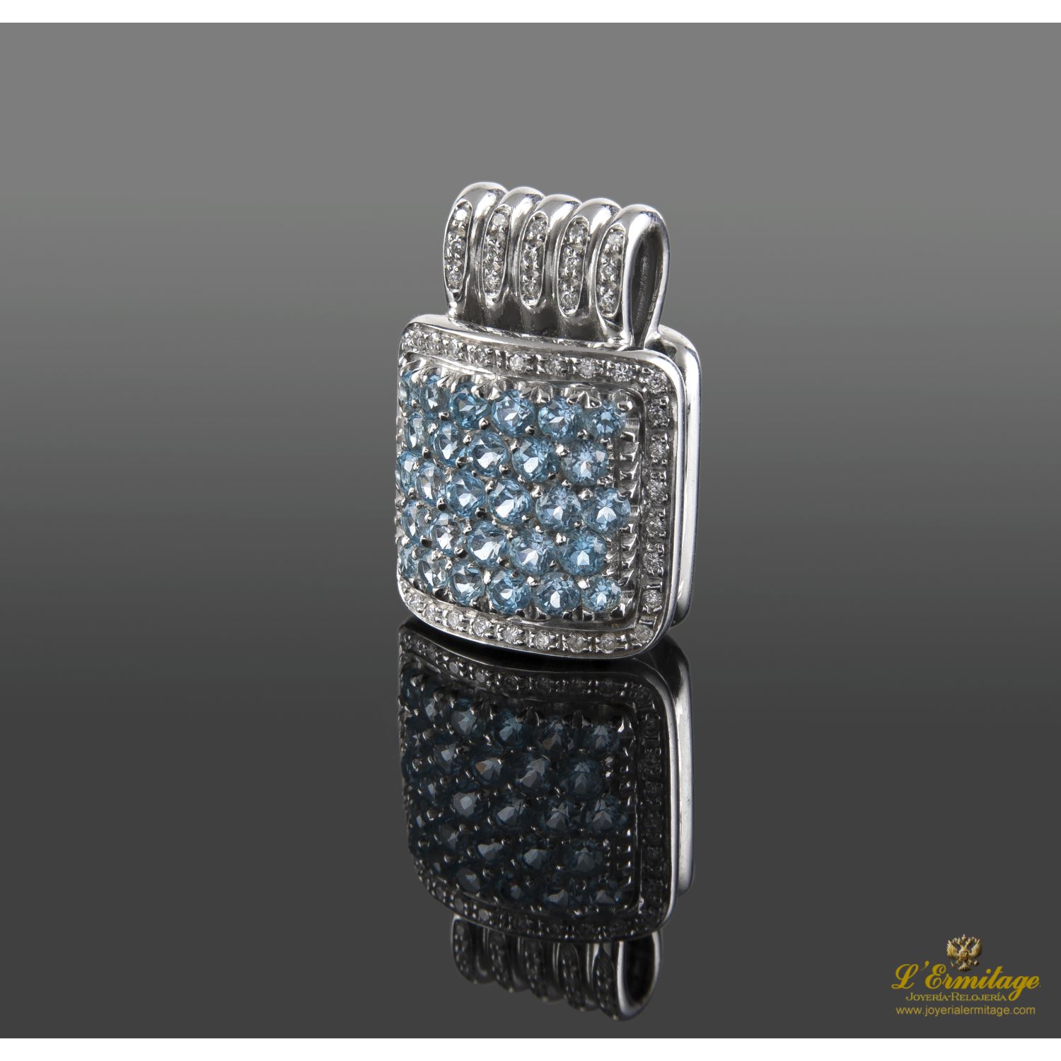 Colgante oro blanco y citrinos