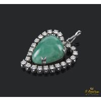 COLGANTES<BR>COLGANTE CORAZÓN ORO BLANCO ESMERALDA ...