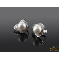 Pendientes oro blanco perla australiana 