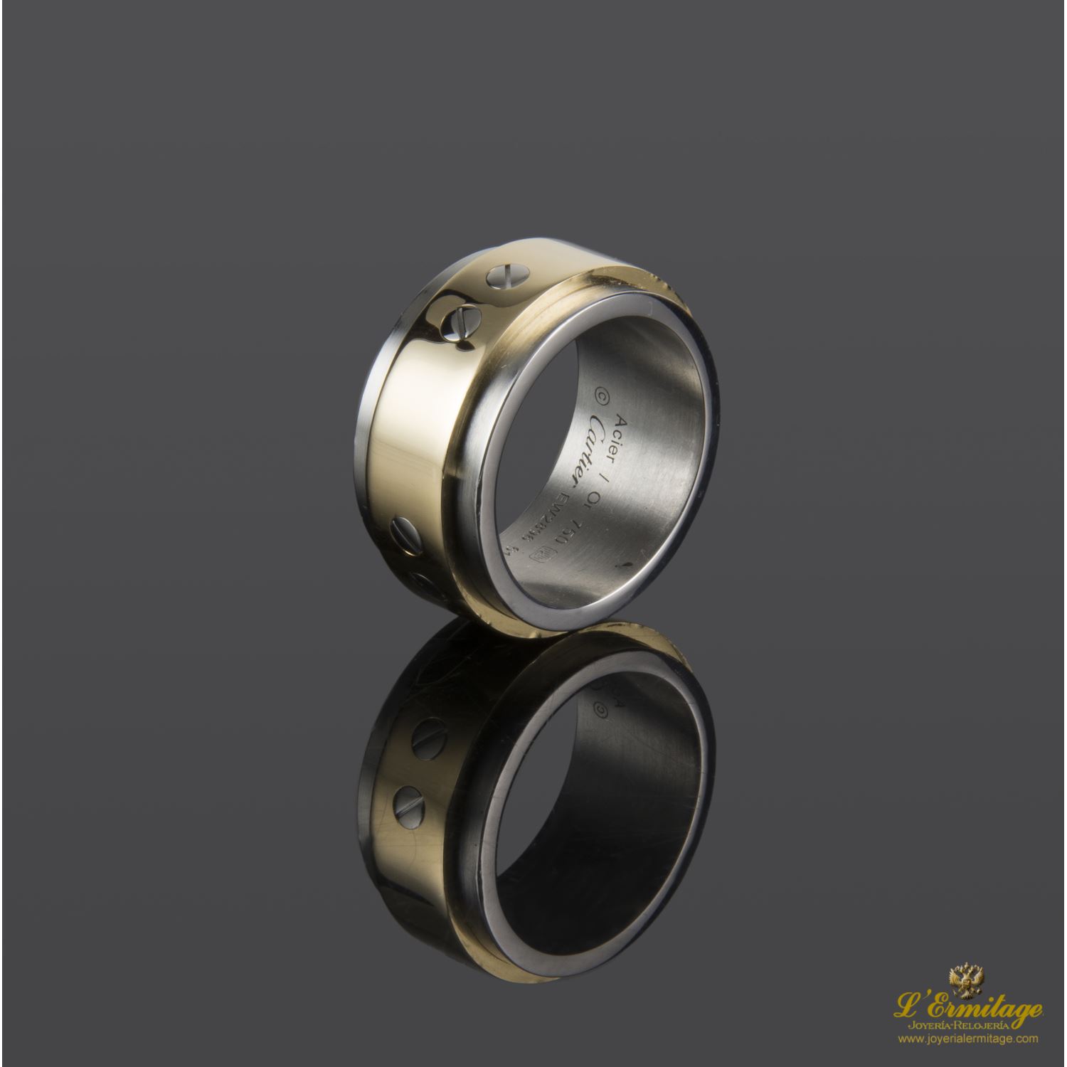 Anillo love acero y oro xl 