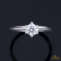 ANILLOS / SORTIJAS<BR>SORTIJA SOLITARIO ORO BLANCO COLOR G, ...