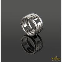 Anillo parentesi oro blanco 18 qt. Talla nº: 53
