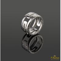 Anillo parentesi oro blanco 18 qt. Talla nº: 53