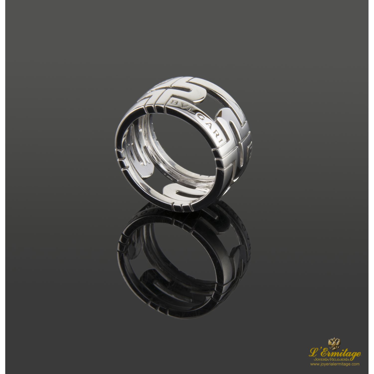 Anillo parentesi oro blanco 18 qt. Talla nº: 53