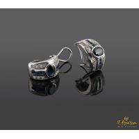Pendientes oro blanco zafiros y diamantes