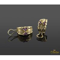 Pendientes oro amarillo rubíes y diamantes