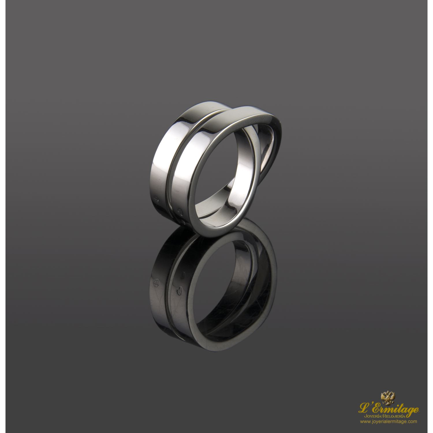 Sortija paris nouvelle vague oro blanco. Talla 53.