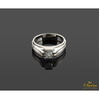 ANILLOS / SORTIJAS<BR>SOLITARIO DE CABALLERO EN ORO BLANCO C...