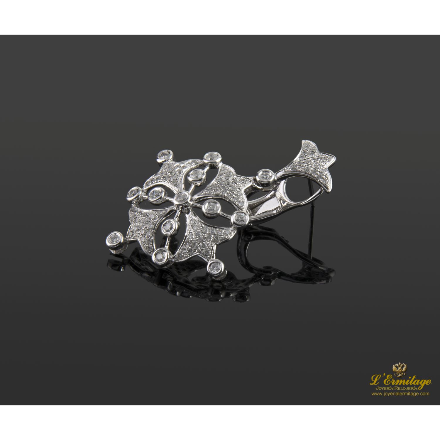 Pendientes en oro blanco con brillantes