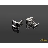 Gemelos oro blanco y onix